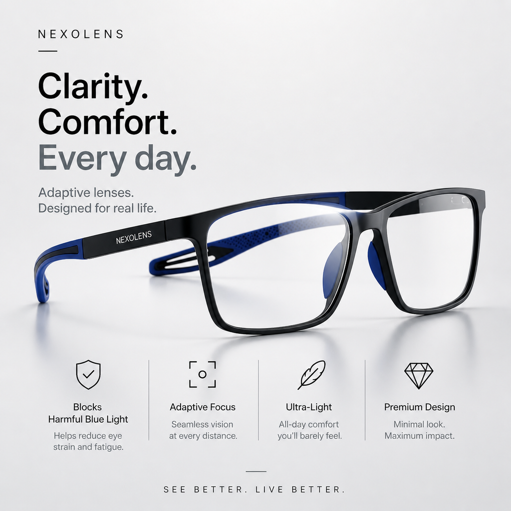 Nexolens™ Adaptive Focus Glasses + Premium Gift [Dual Vision Tech]
