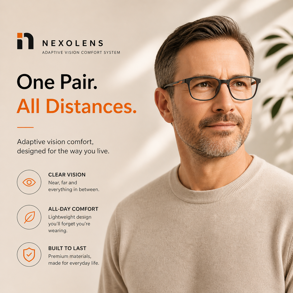 Nexolens™ Adaptive Focus Glasses + Premium Gift [Dual Vision Tech]