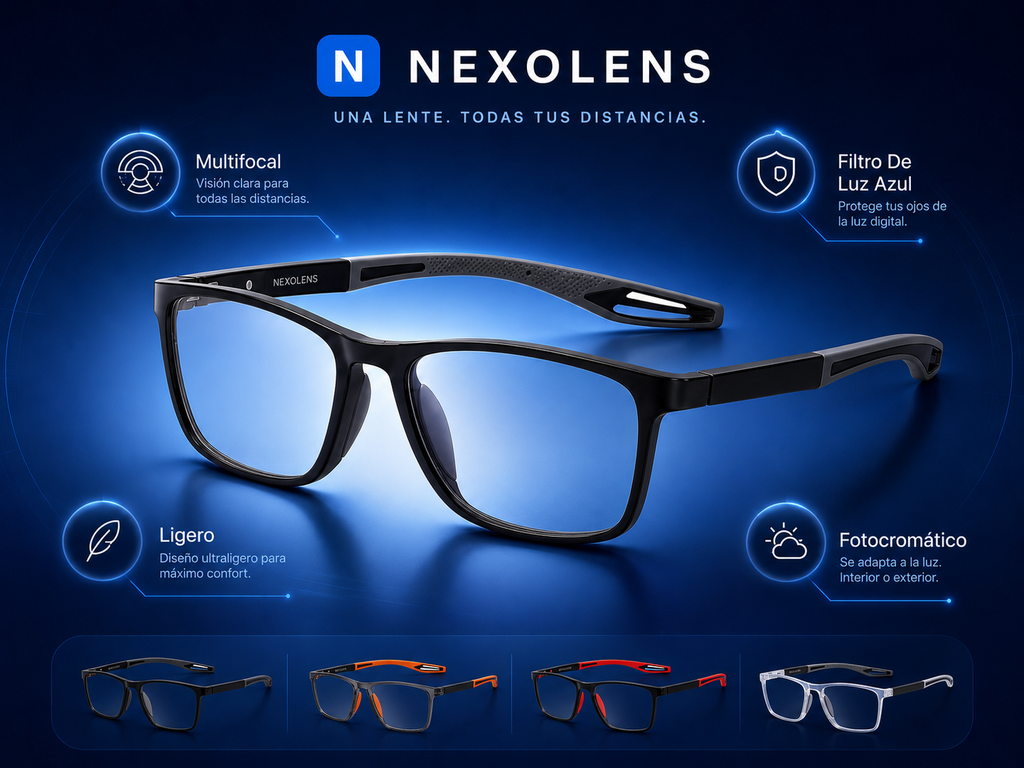 Beneficios de las gafas Nexolens: multifocal, luz azul, ligero y fotocromático