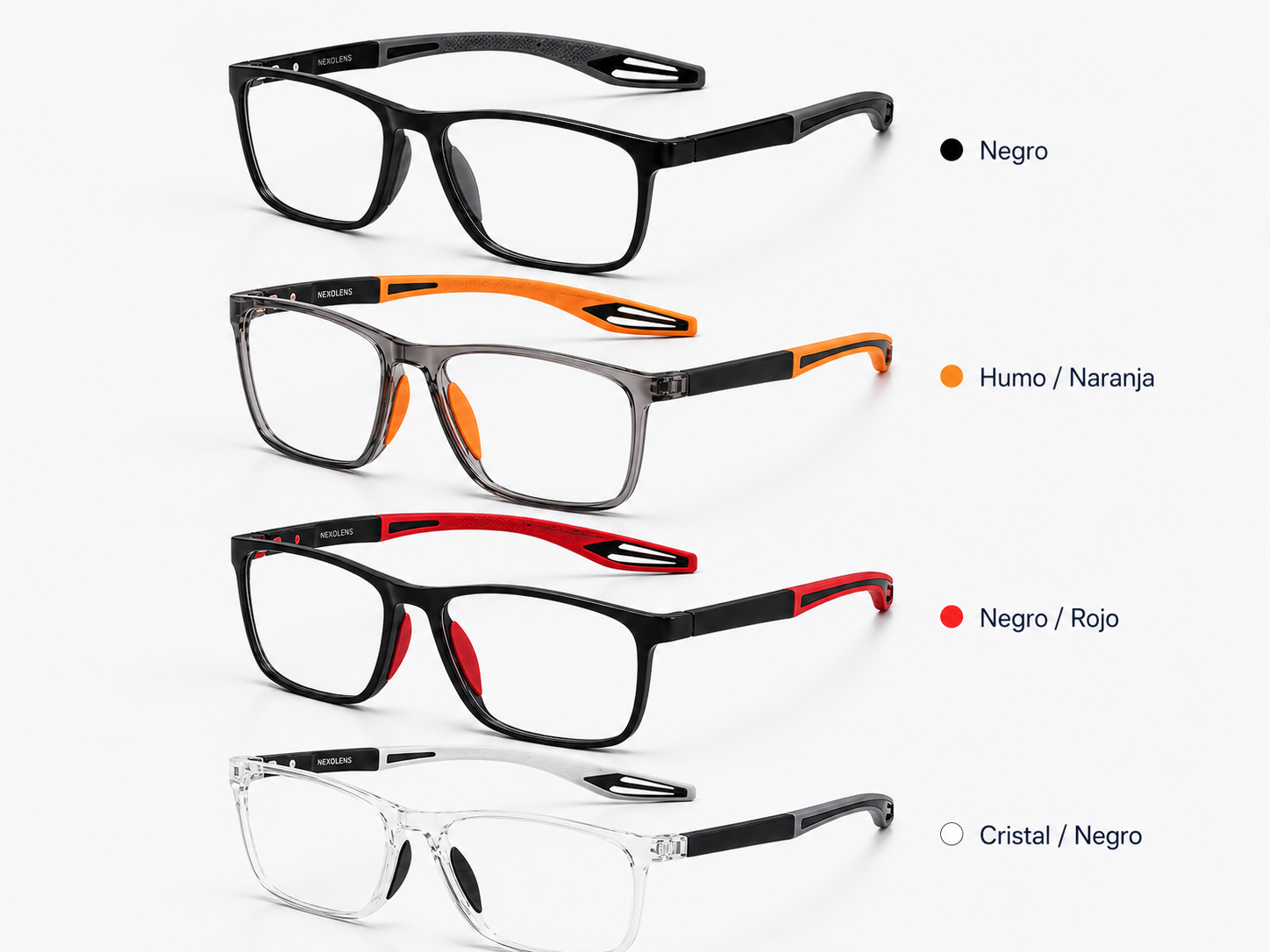 Colores disponibles de las gafas Nexolens